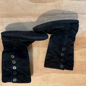 UGG Black Suede Boots with Logo